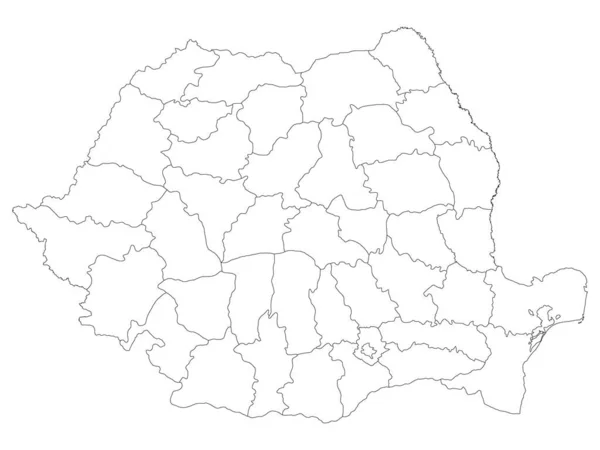 Plattegrond Van Het Europese Land Roemenië — Stockvector