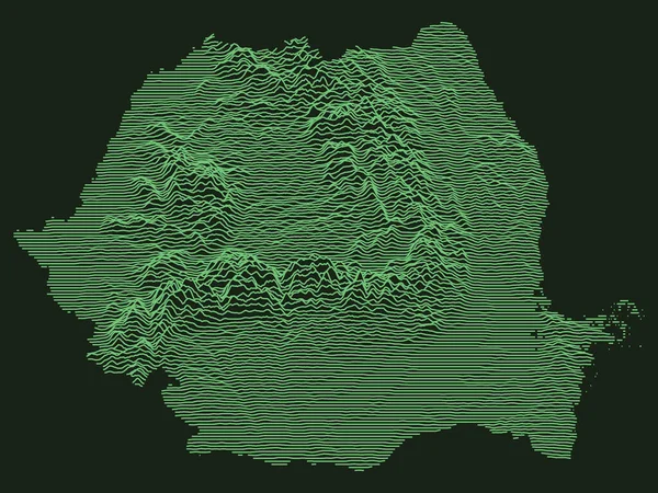欧洲国家罗马尼亚战术军用翡翠3D地形图 — 图库矢量图片
