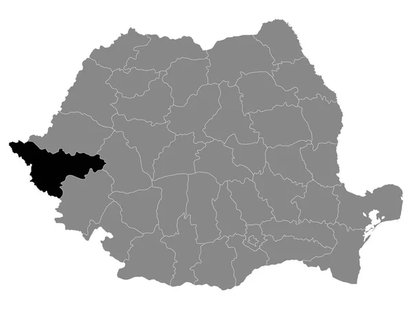 Mappa Nera Contea Timis Romania Romania — Vettoriale Stock