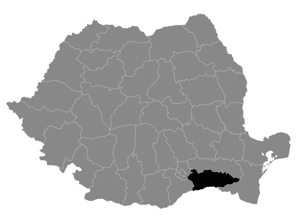 Black Location Map Romanian Calarasi County Grey Χάρτης Ρουμανίας — Διανυσματικό Αρχείο