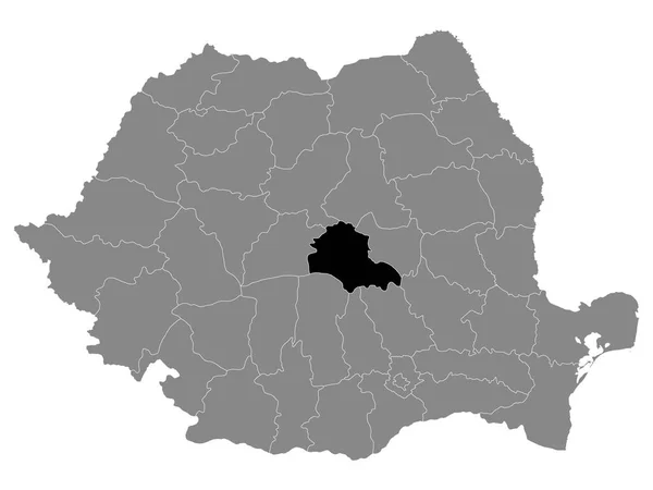 Carte Localisation Roumain Brasov County Dans Grey Carte Roumanie — Image vectorielle