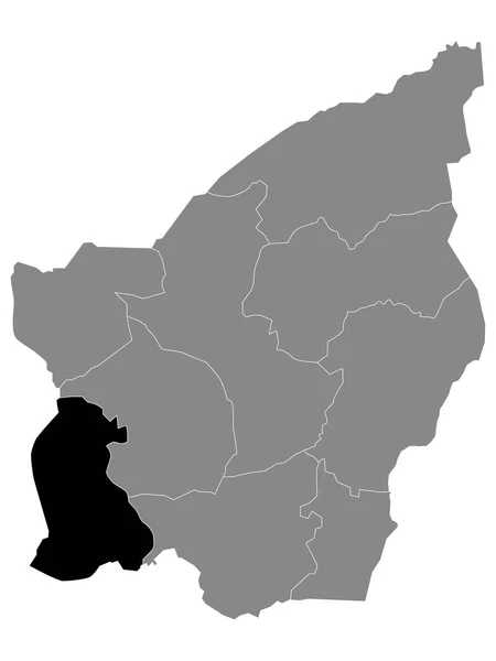 Black Location Map Sammarinese Chiesanuova Castello Municipality Grey Map San — Stock Vector