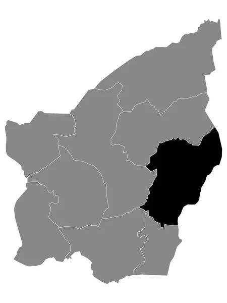 Black Location Map Sammarinese Faetano Castello Municipality Grey Map San — Stock Vector