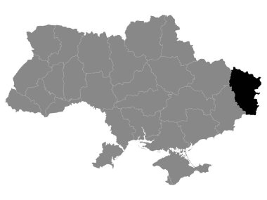 Ukrayna 'nın Ukrayna Bölgesi Siyah Konum Haritası (Oblastı) Ukrayna' nın Gri Haritası içinde
