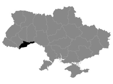 Ukrayna 'nın Kara Konum Haritası (Oblastı) Ukrayna' nın Gri Haritası içinde