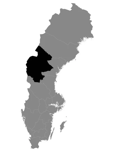 Mapa Localização Condado Jamtland Suécia Dentro Grey Mapa Suécia —  Vetores de Stock