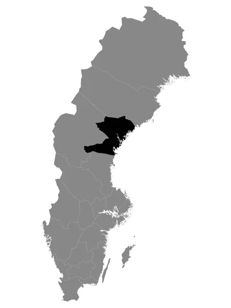 Fekete Elhelyezkedés Térkép Svéd Megye Vasternorrland Belül Szürke Térkép Svédország — Stock Vector