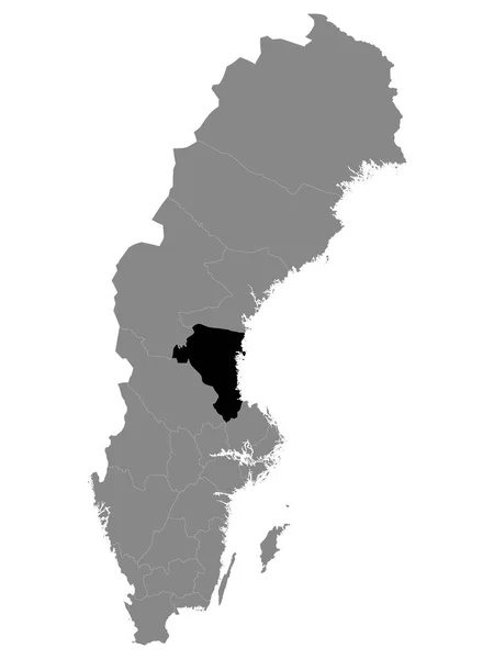 스웨덴의 스웨덴어 County Gavleborg Grey Map Sweden — 스톡 벡터