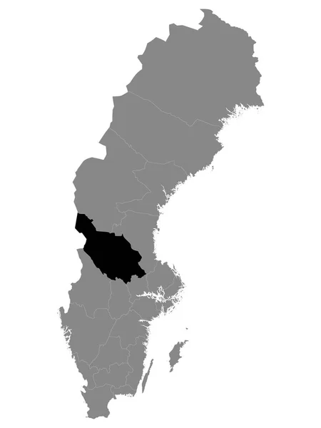 Black Mapa Ubicación Swedish County Dalarna Grey Mapa Sweden — Archivo Imágenes Vectoriales