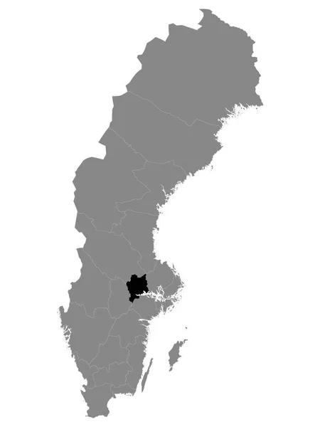 Mapa Localização Condado Sueco Vastmanland Dentro Grey Mapa Suécia —  Vetores de Stock