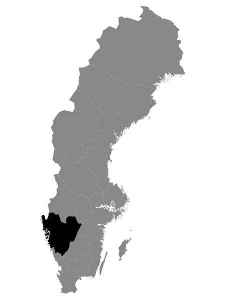 Kaart Van Het Zweedse Graafschap Vastra Gotaland Grijze Kaart Van — Stockvector