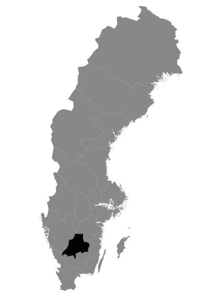 Mapa Localização Condado Jonkoping Suécia Dentro Grey Mapa Suécia —  Vetores de Stock