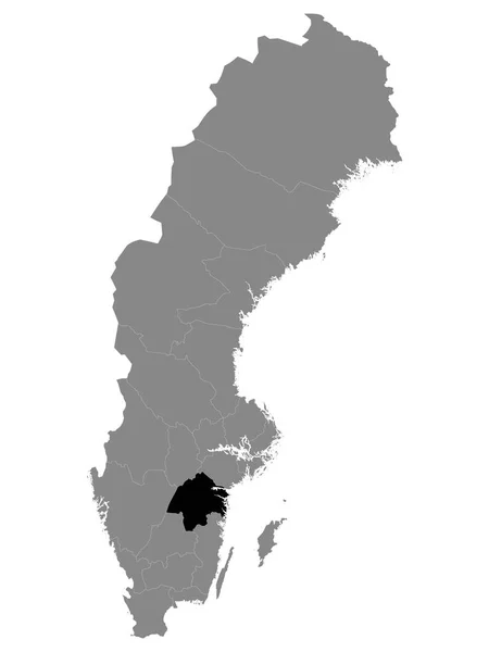 Mapa Localização Condado Ostergotland Suécia Dentro Grey Mapa Suécia —  Vetores de Stock