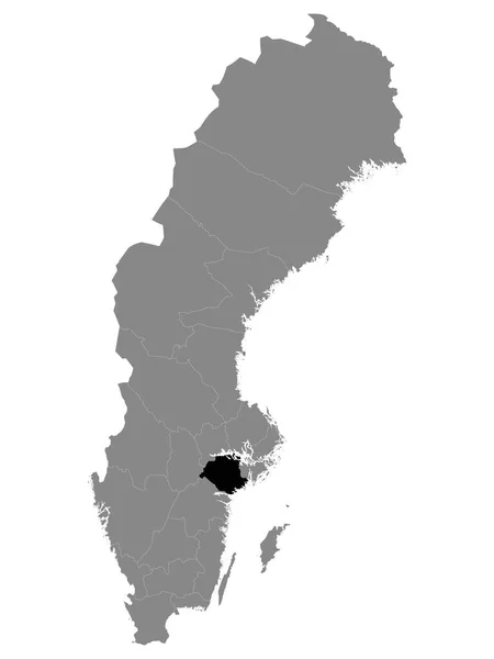 Mapa Localização Condado Sodermanland Suécia Dentro Grey Mapa Suécia —  Vetores de Stock