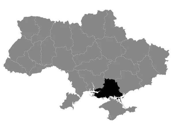 Černá Umístění Mapa Ukrajinského Regionu Oblast Chersonu Šedé Mapě Ukrajiny — Stockový vektor