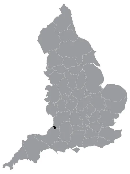 Mapa Localização Condado Cerimonial Inglês Área Tensão Bristol Dentro Cinza — Vetor de Stock