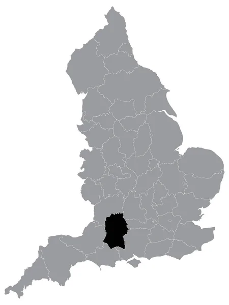 Black Location Map English Ceremonial County Lieutenancy Area Wiltshire Grey — Stock Vector
