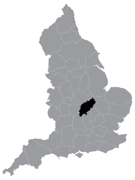 Negro Mapa Ubicación Inglés Ceremonial County Zona Tenencia Northamptonshire Grey — Archivo Imágenes Vectoriales