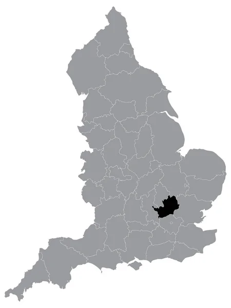 Black Location Map English Ceremonial County Lieutenancy Area Hertfordshire Grey — Stock Vector