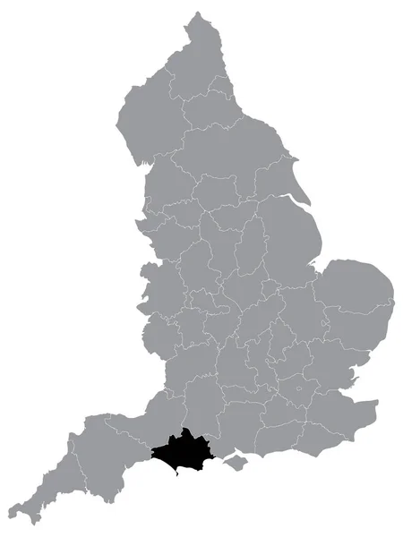 Black Location Map English Ceremonial County Lieutenancy Area Dorset Grey — Stock Vector