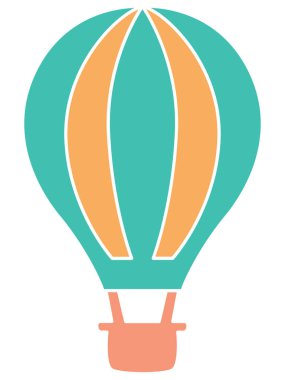 Ayrıntılı El Çizimi 3D Renkli Sıcak Hava Balonu Görünümü