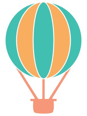 Ayrıntılı El Çizimi 3D Renkli Sıcak Hava Balonu Görünümü