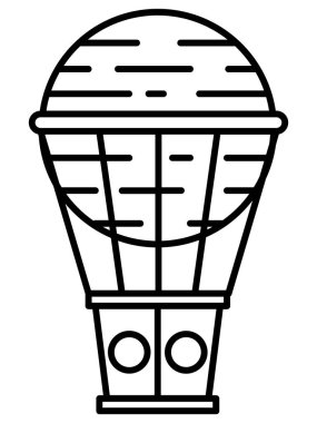 Ayrıntılı El Çizimi 3D Renkli Sıcak Hava Balonu Görünümü