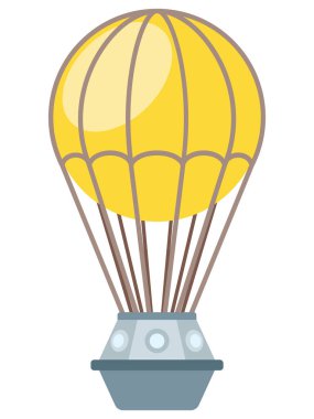 Ayrıntılı El Çizimi 3D Renkli Sıcak Hava Balonu Görünümü