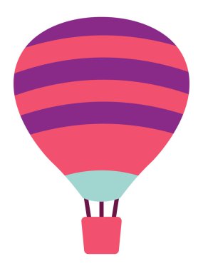 Ayrıntılı El Çizimi 3D Renkli Sıcak Hava Balonu Görünümü