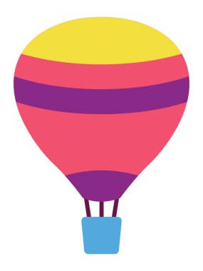 Ayrıntılı El Çizimi 3D Renkli Sıcak Hava Balonu Görünümü