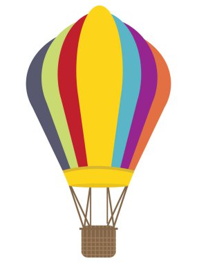 Ayrıntılı El Çizimi 3D Renkli Sıcak Hava Balonu Görünümü