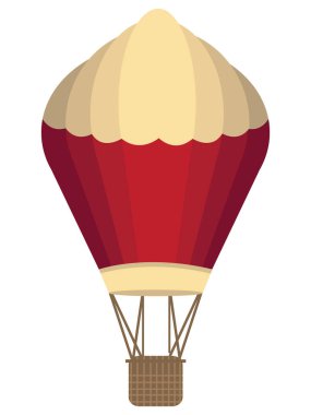 Ayrıntılı El Çizimi 3D Renkli Sıcak Hava Balonu Görünümü