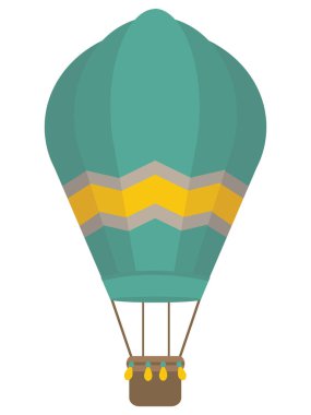 Ayrıntılı El Çizimi 3D Renkli Sıcak Hava Balonu Görünümü