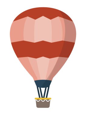 Ayrıntılı El Çizimi 3D Renkli Sıcak Hava Balonu Görünümü