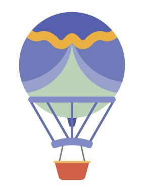 Ayrıntılı El Çizimi 3D Renkli Sıcak Hava Balonu Görünümü