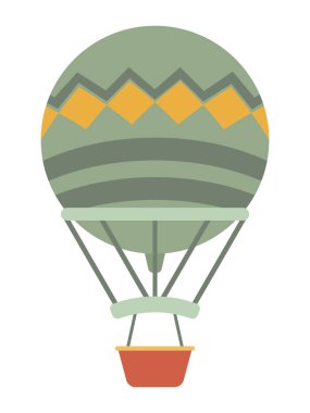 Ayrıntılı El Çizimi 3D Renkli Sıcak Hava Balonu Görünümü