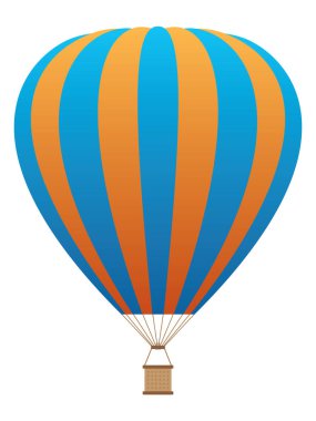 Ayrıntılı El Çizimi 3D Renkli Sıcak Hava Balonu Görünümü