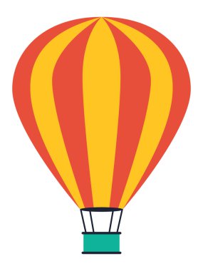 Ayrıntılı El Çizimi 3D Renkli Sıcak Hava Balonu Görünümü