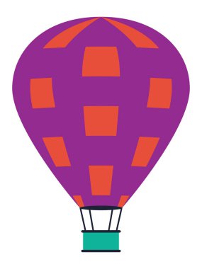 Ayrıntılı El Çizimi 3D Renkli Sıcak Hava Balonu Görünümü