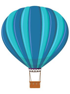 Ayrıntılı El Çizimi 3D Renkli Sıcak Hava Balonu Görünümü