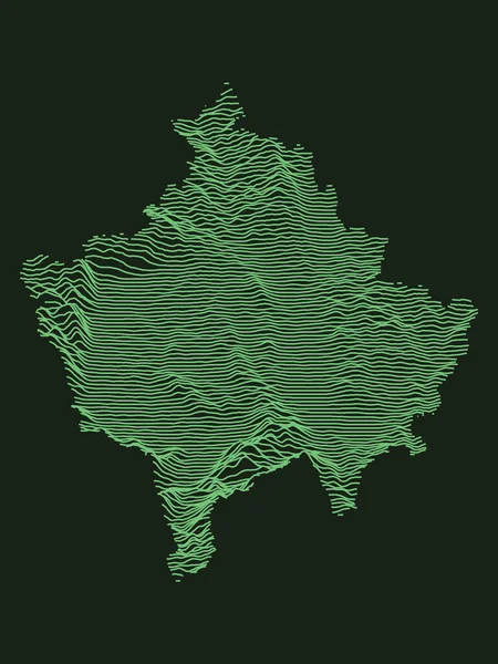 Tactical Military Emerald Mapa Topografia Kosovo — Vetor de Stock