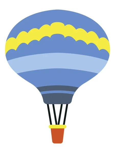 Detaillierte Handgezeichnete Flache Illustration Eines Bunten Heißluftballons — Stockvektor