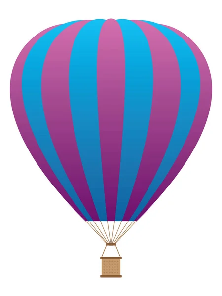 Detailní Ručně Kreslené Ploché Ilustrace Barevného Horkovzdušného Balónu — Stockový vektor