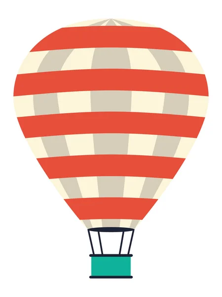 Detaillierte Handgezeichnete Flache Illustration Eines Bunten Heißluftballons — Stockvektor