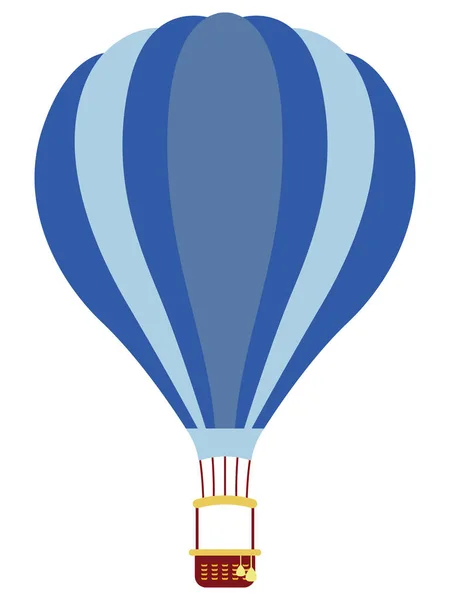 Detaillierte Handgezeichnete Flache Illustration Eines Bunten Heißluftballons — Stockvektor