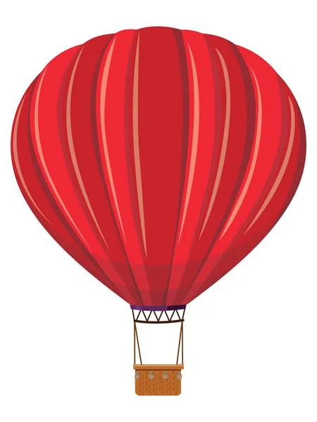 Detaillierte Handgezeichnete Flache Illustration Eines Bunten Heißluftballons — Stockvektor