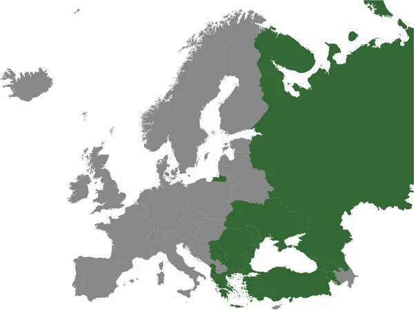 Szczegółowa Zielona Płaska Polityczna Mapa Organizacji Czarnomorskiej Współpracy Gospodarczej Bsec — Wektor stockowy