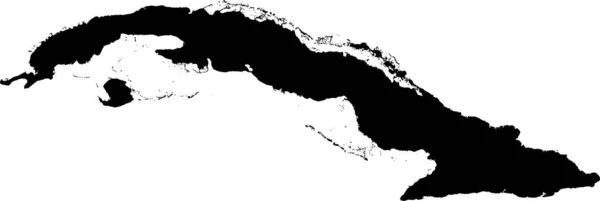 Mapa Vetorial Negro República Socialista Unitária Marxista Leninista Cuba — Vetor de Stock