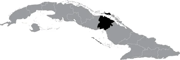 쿠바의 회색지도 내부에 지역의 — 스톡 벡터