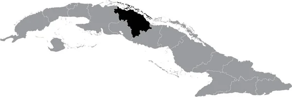 Mapa Localização Villa Clara Dentro Mapa Cinzento Cuba —  Vetores de Stock